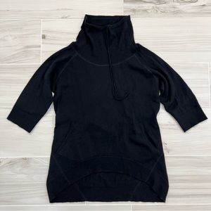 Ibex Black Pullover 3/4 Sleeve Sweater Lambswool/Cashmere Blend | Women's Medium